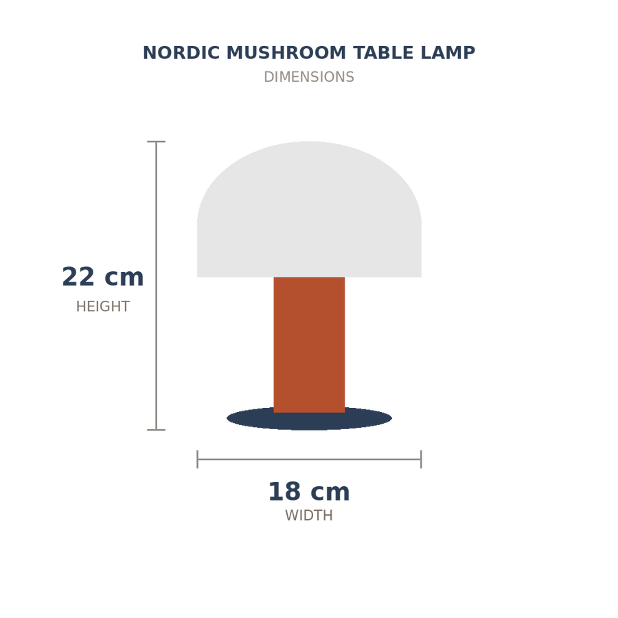 Nordic Mushroom Table Lamp, Dimmable Portable LED Nightlight