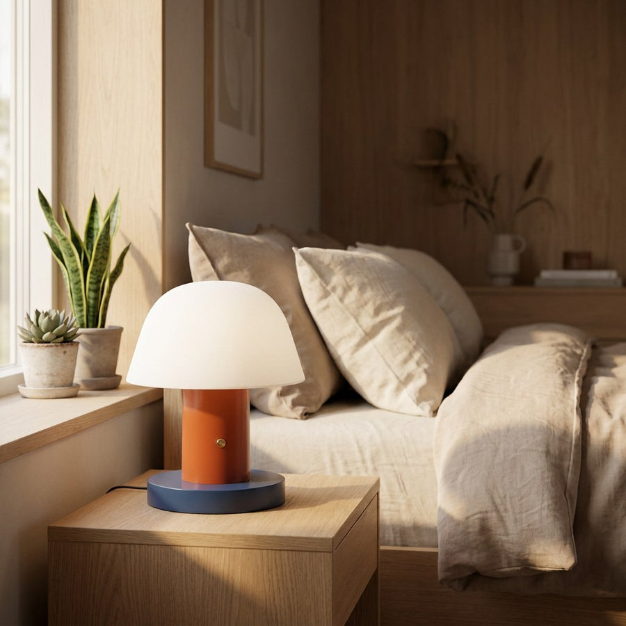Nordic Mushroom Table Lamp, Dimmable Portable LED Nightlight