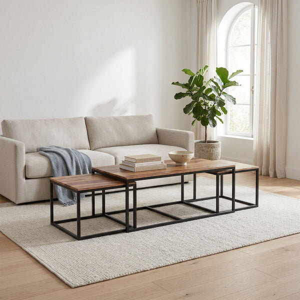 Round Cocktail Table & Large Glass Cocktail Table