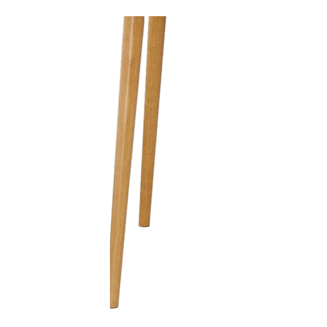 Close-up of the splayed tapered dining table leg (close-up detail)
