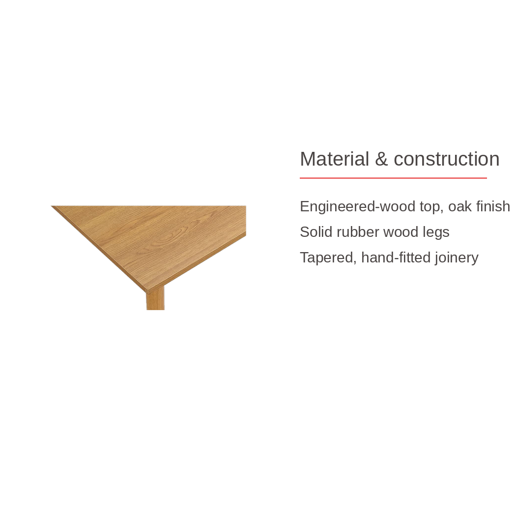 Material and construction specification card (feature callout)