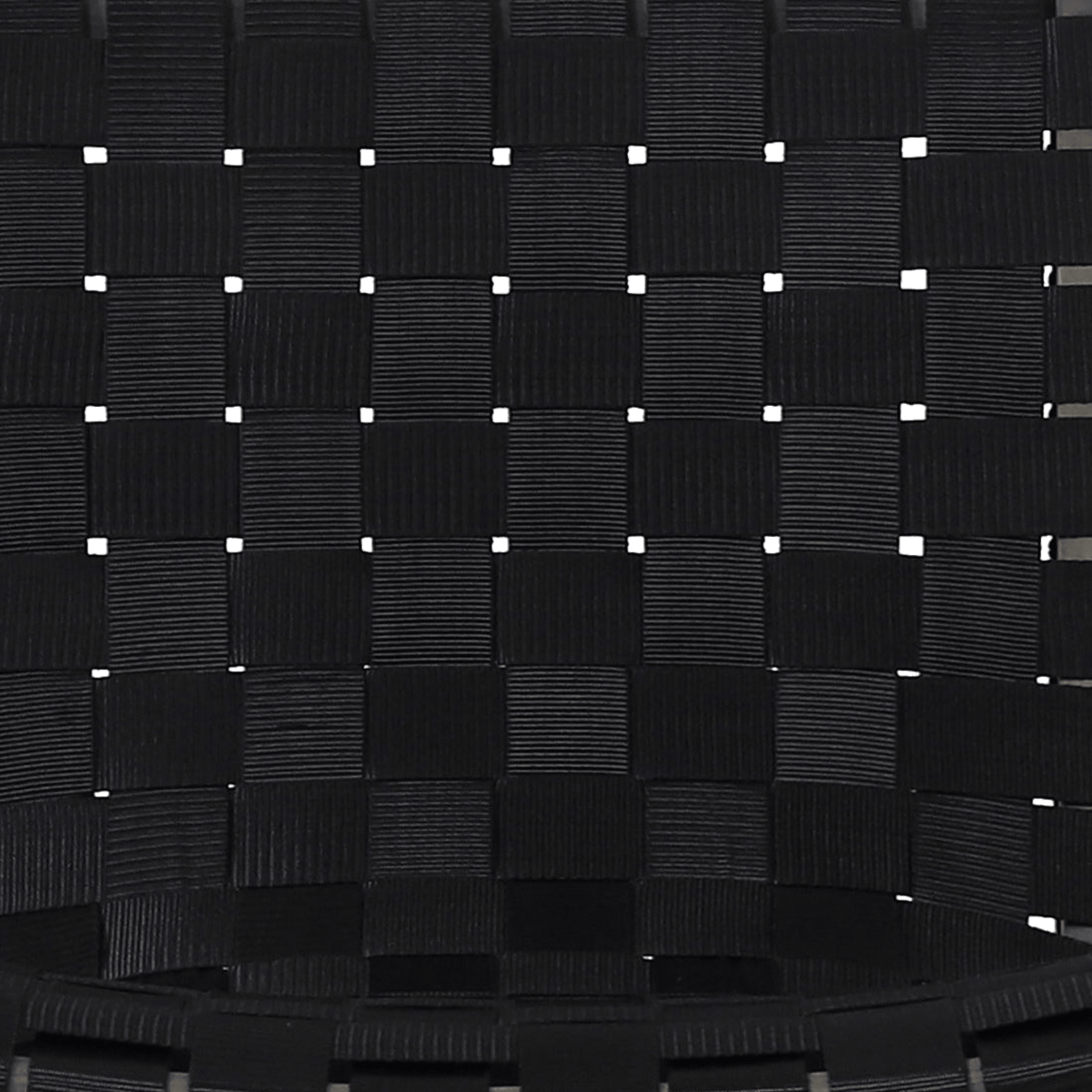 Rope strap weave of the outdoor lounge chair seat (close-up detail)