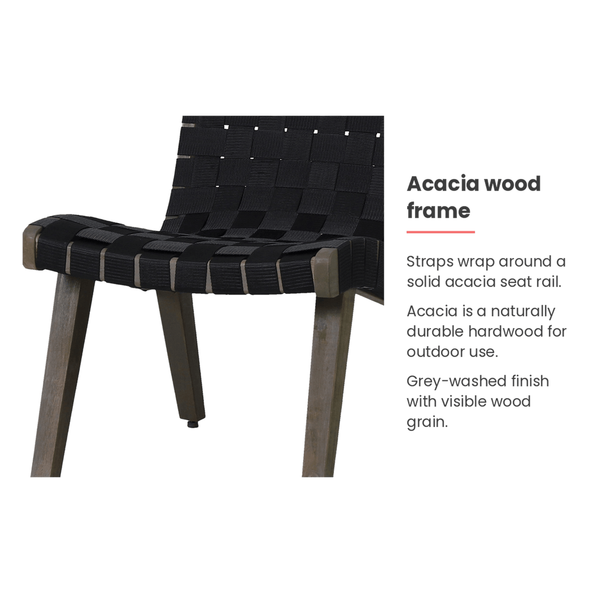 Acacia wood frame feature callout (feature callout)