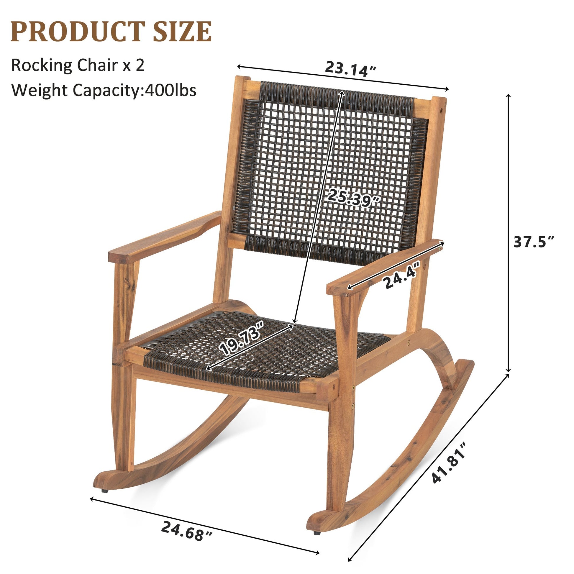 Rocking Chair Set of 2 Made size
