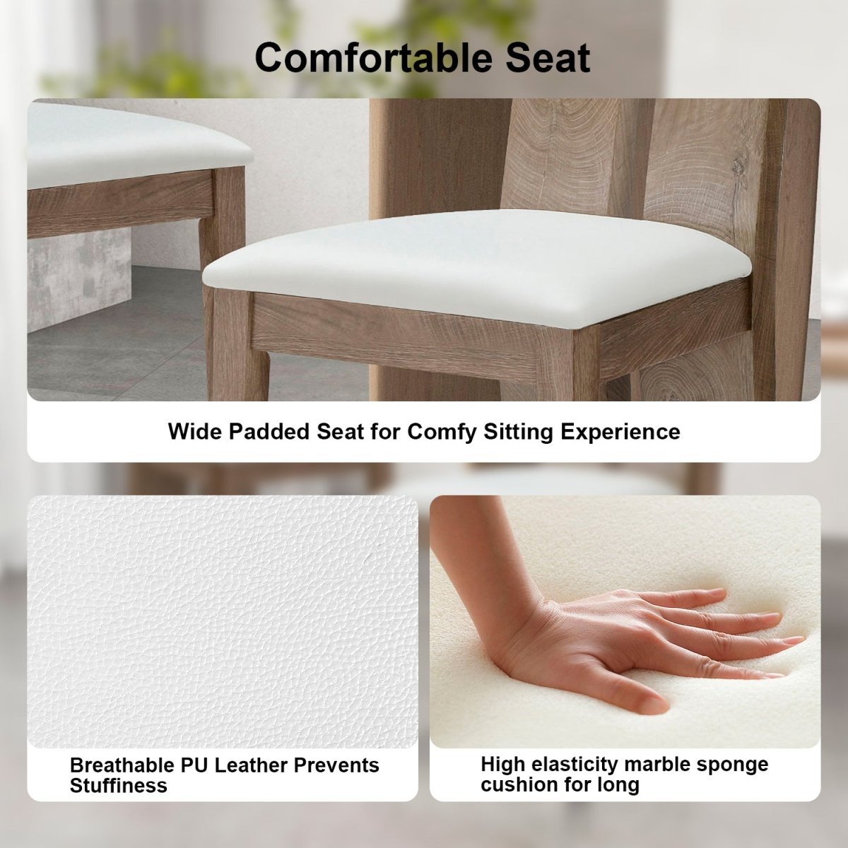 Dining Chairs MDF Sponge PU Leather