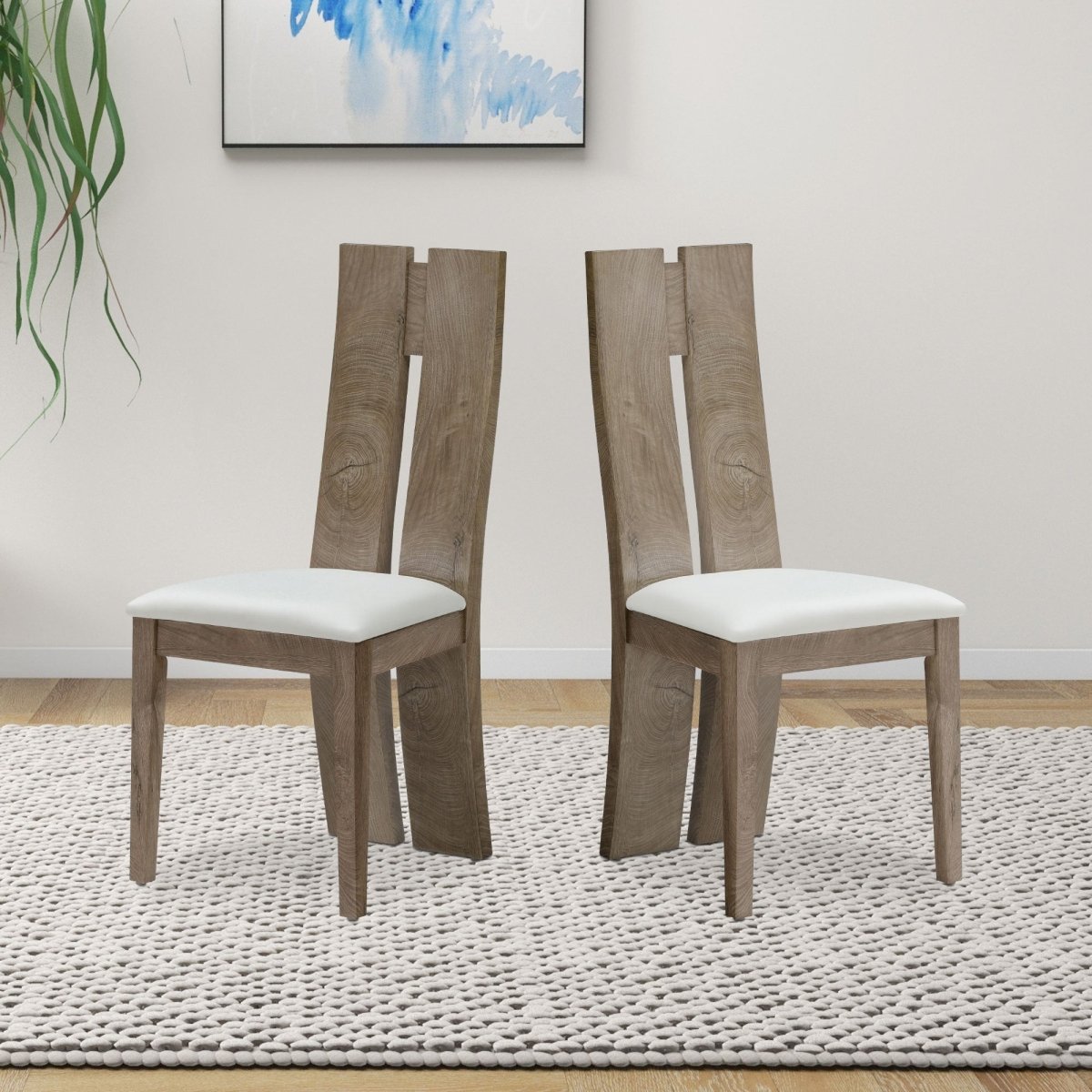 Set Of 2 MDF Sponge PU Leather Cushioned seats