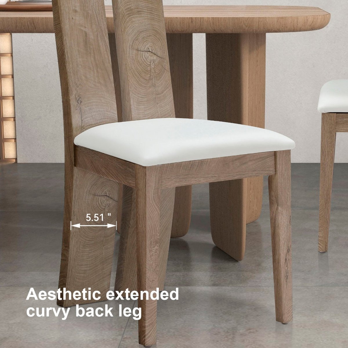 Dining Chairs Sponge PU Leather Curvy back leg