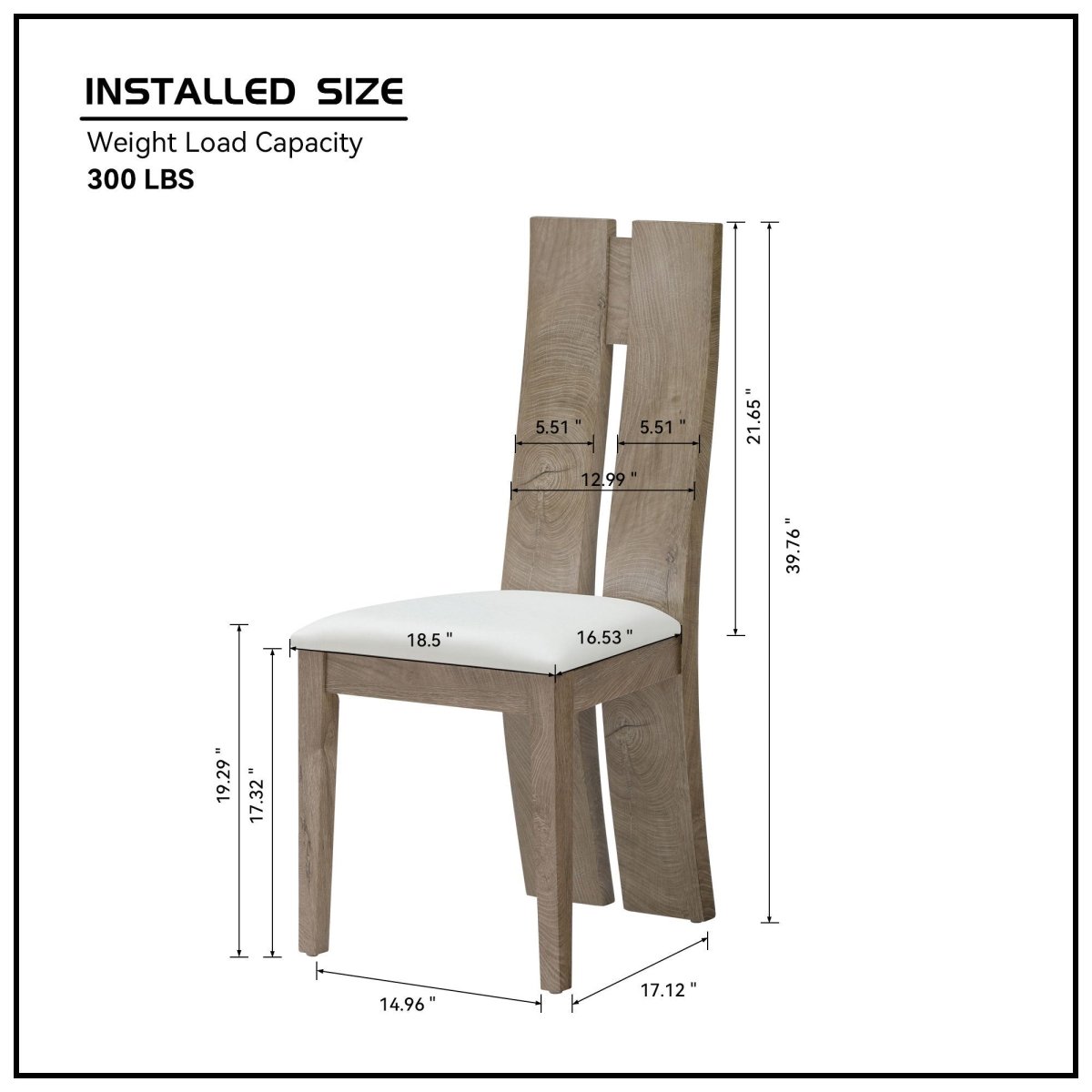 Dining Chairs  Sponge PU Leather Size