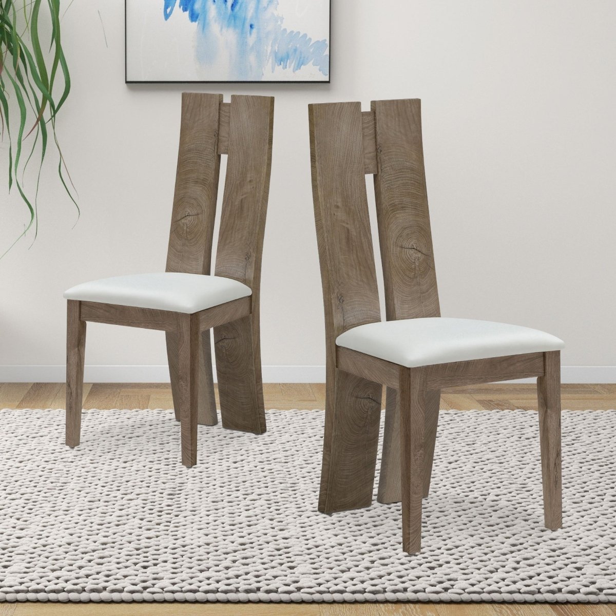 solid wood dining chairs set of 2