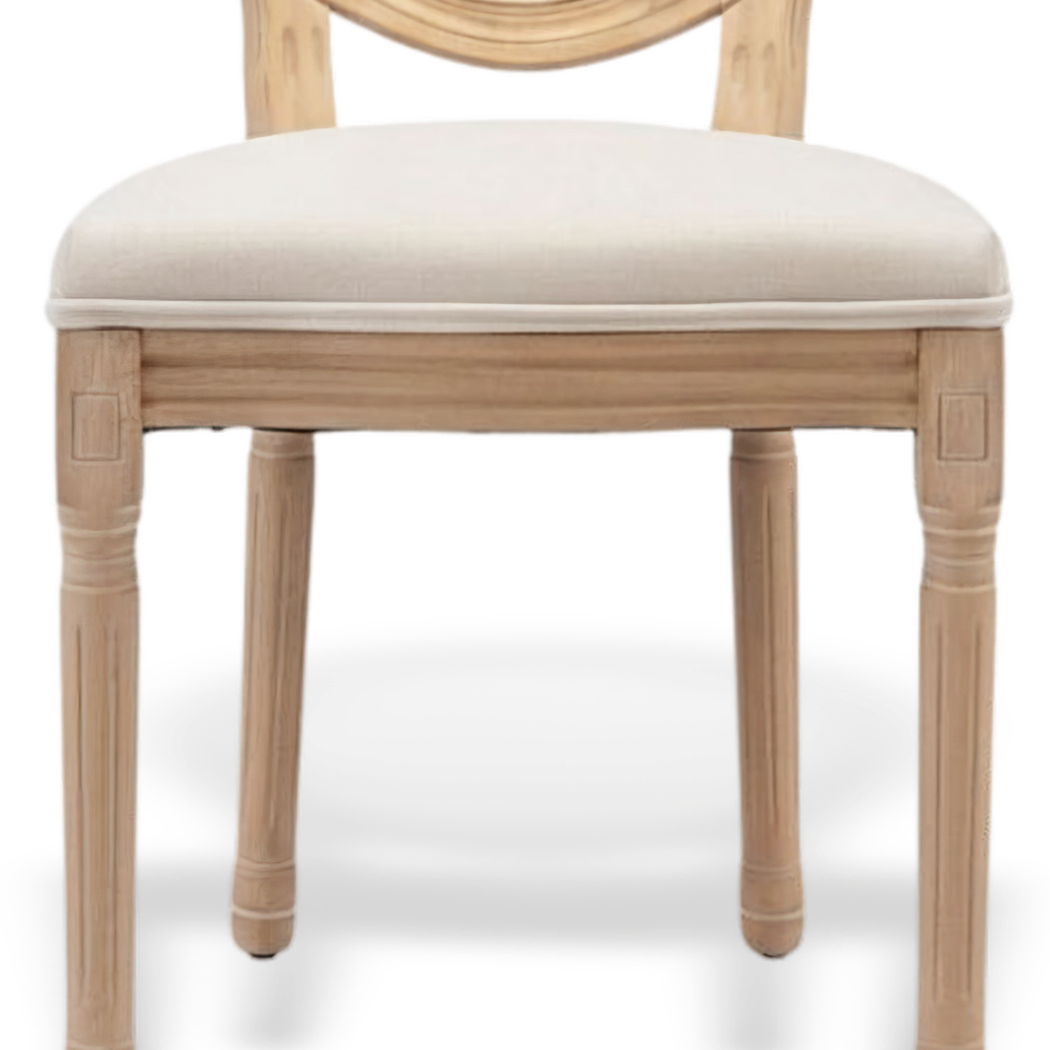 Upholstered seat over the turned hardwood legs and carved apron (close-up detail)
