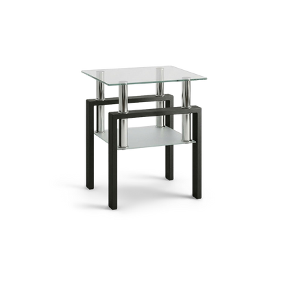 Square tempered glass tea table, rotated view