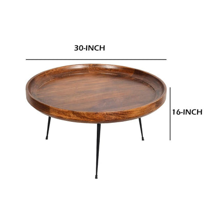 round-mango-wood-coffee-table-with-splayed-metal-legs-brown-and-black-211113 (feature callout)