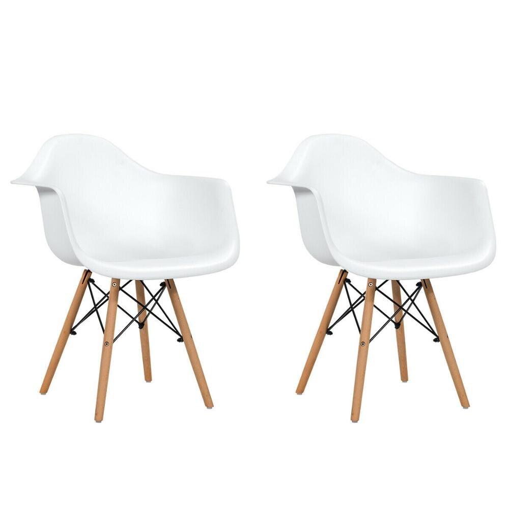 Set of 2 Mid Century Modern Arm Chairs for Dining Room