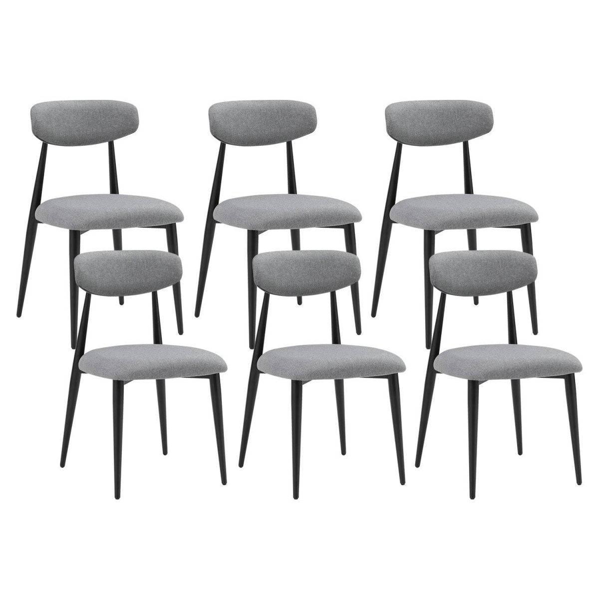 (Set of 6) Dinner Chair Set, Upholstered Chairs with Metal Legs