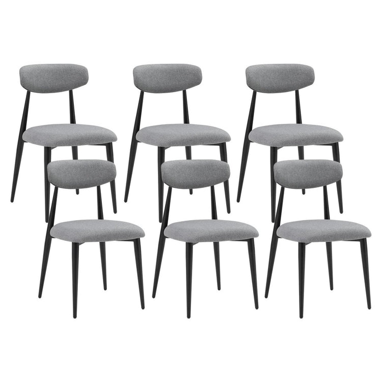 Set of 6 Dinner Chairs Upholstered with Metal Legs
