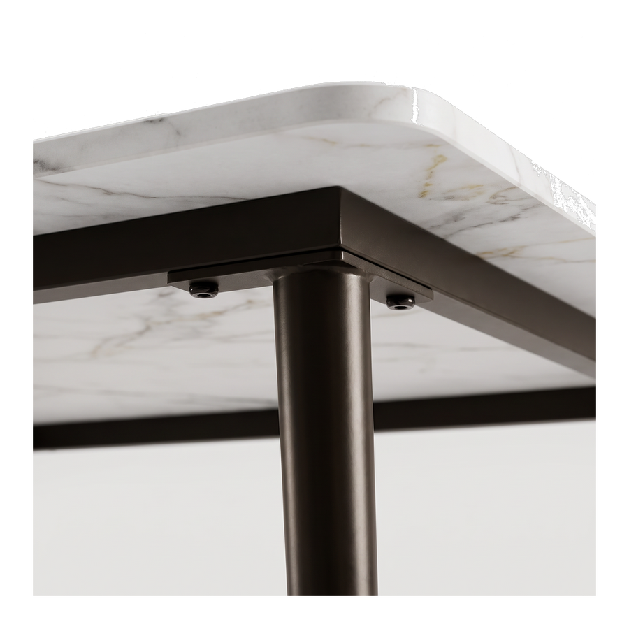 Square Sintered Stone Dining Table 31.5 Inch Modern Kitchen