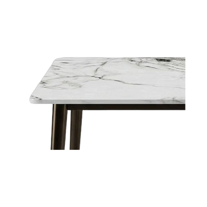 Sintered stone slab corner showing edge thickness and veining (close-up detail)