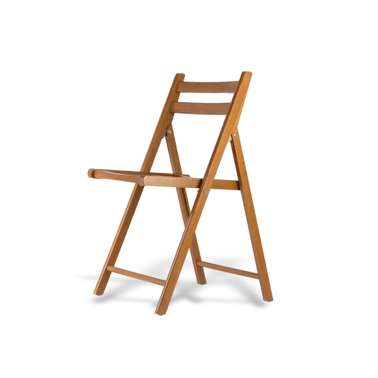 Premium solid teak folding chair with a slim profile and space-saving design; durable indoor-outdoor seating with natural weather-resistant properties.