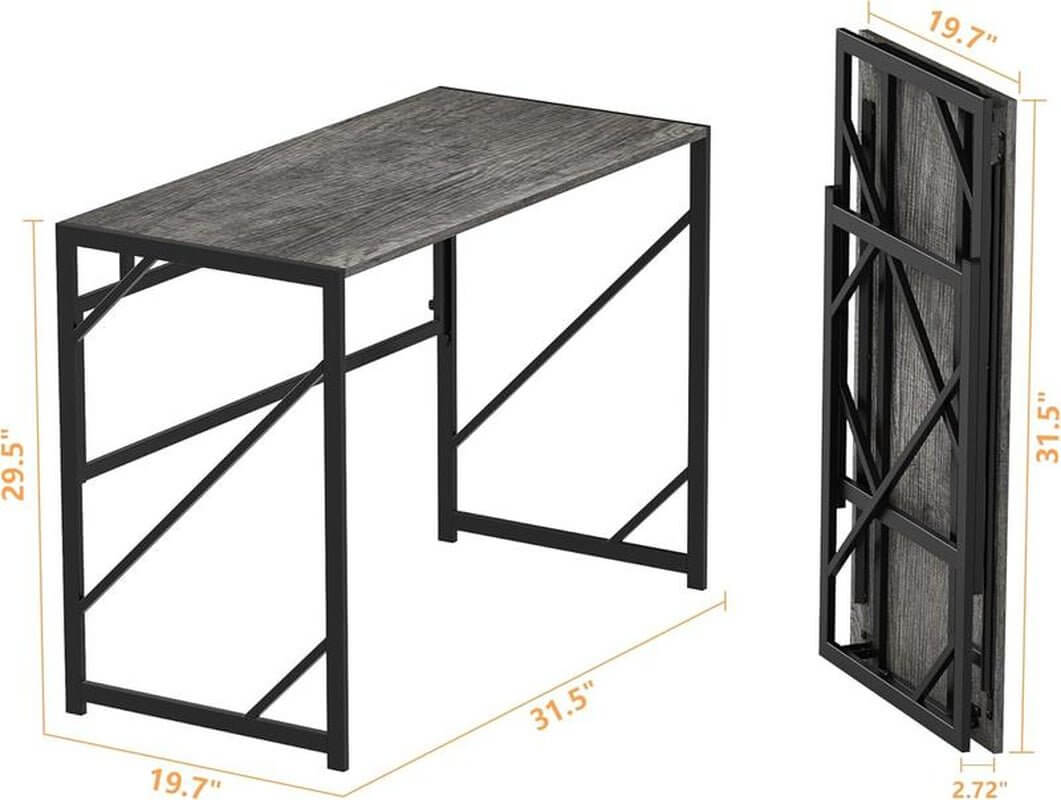 Space-Saving Folding Desk | Home Office Computer Desk | No Assembly Required | Black Oak