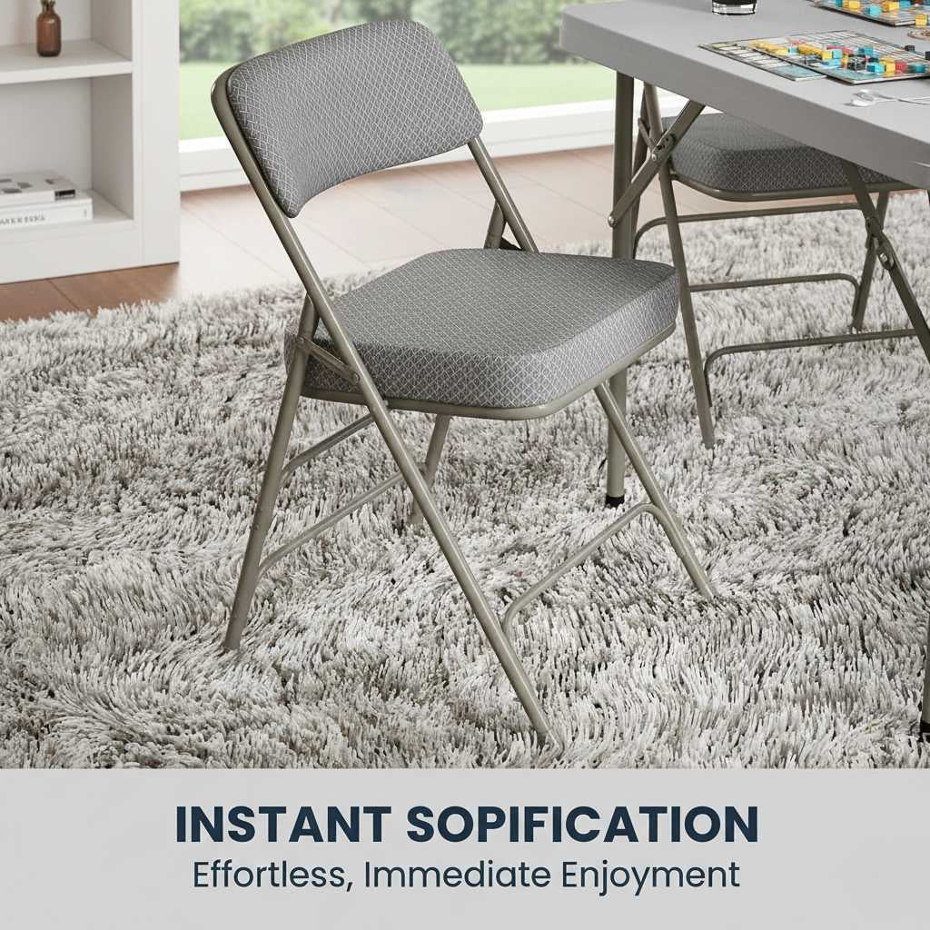 2-Pack Hercules Folding Chairs with Fabric Seats; cushioned, space-saving, quick-fold design for home or events.