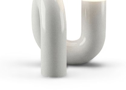 Dual-foot ceramic base contact and glaze finish, transparent close-up