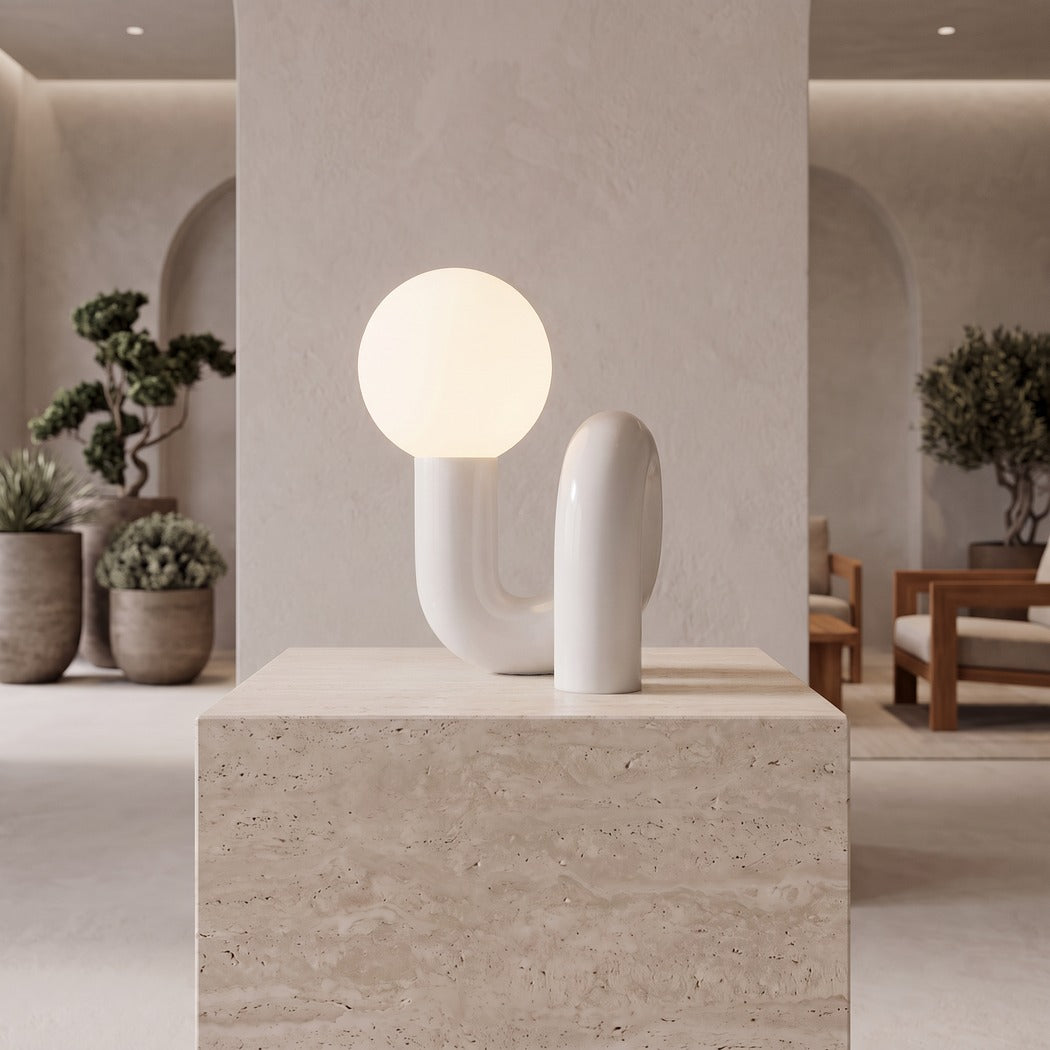 Modern Spiral Bedside Table Lamp, rotated room view, same setting (room)