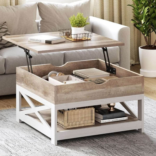 Square Grey Wash Coffee Table