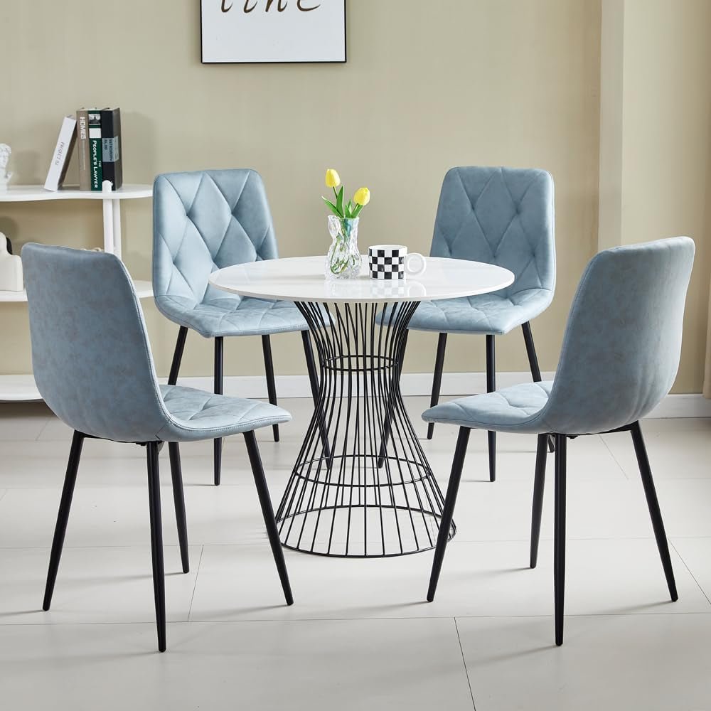 Stylish Dining Chair Modern, Set of 4 Metal Frame