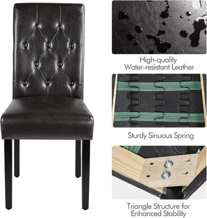 Dining Chair water resistant leather (feature callout)