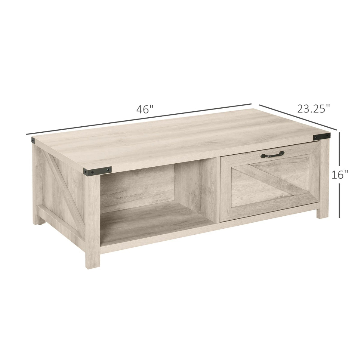 Stylish_White_Oak_Coffee_Table_Side_End_Table_With_Drawer_Storage_size