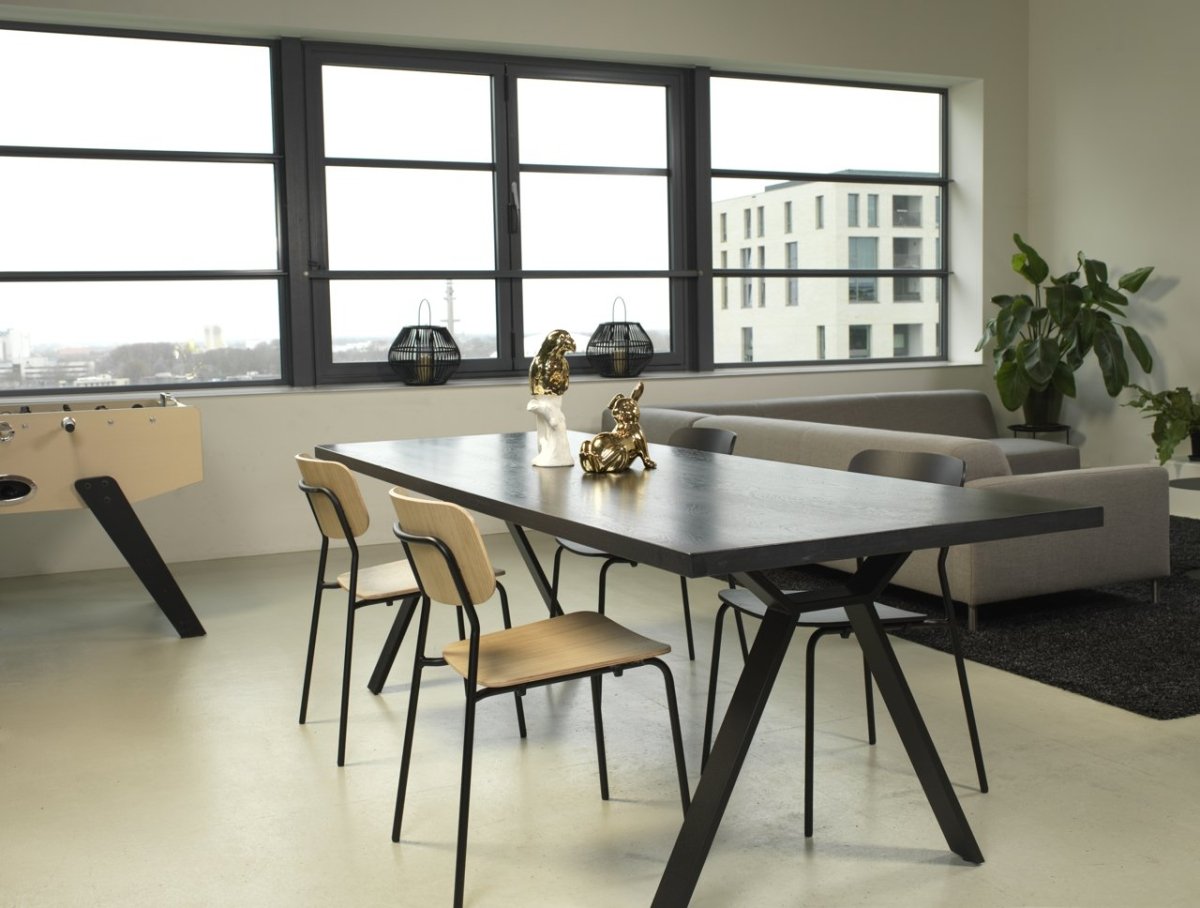 Oak Dining Chairs Stackable Design 