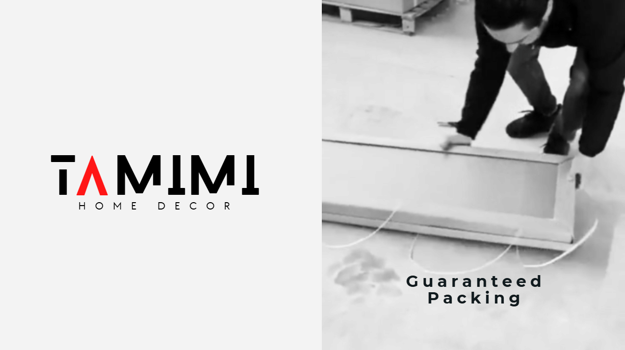 Load video: Behind the scenes at Tamimi Home Decor: our commitment to high-quality packaging for modern furniture pieces.