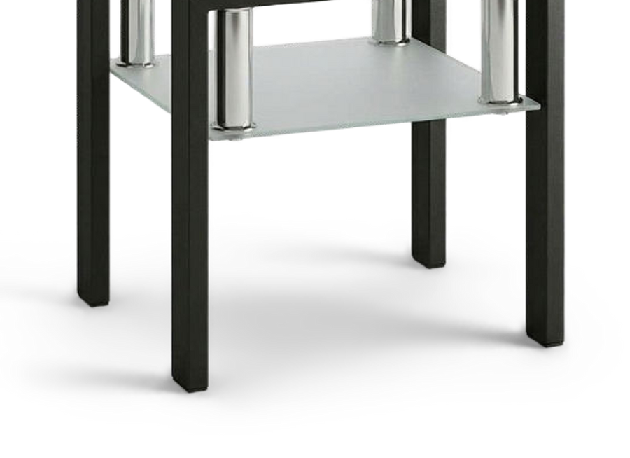 Square Tempered Glass Coffee Table with Metal Frame