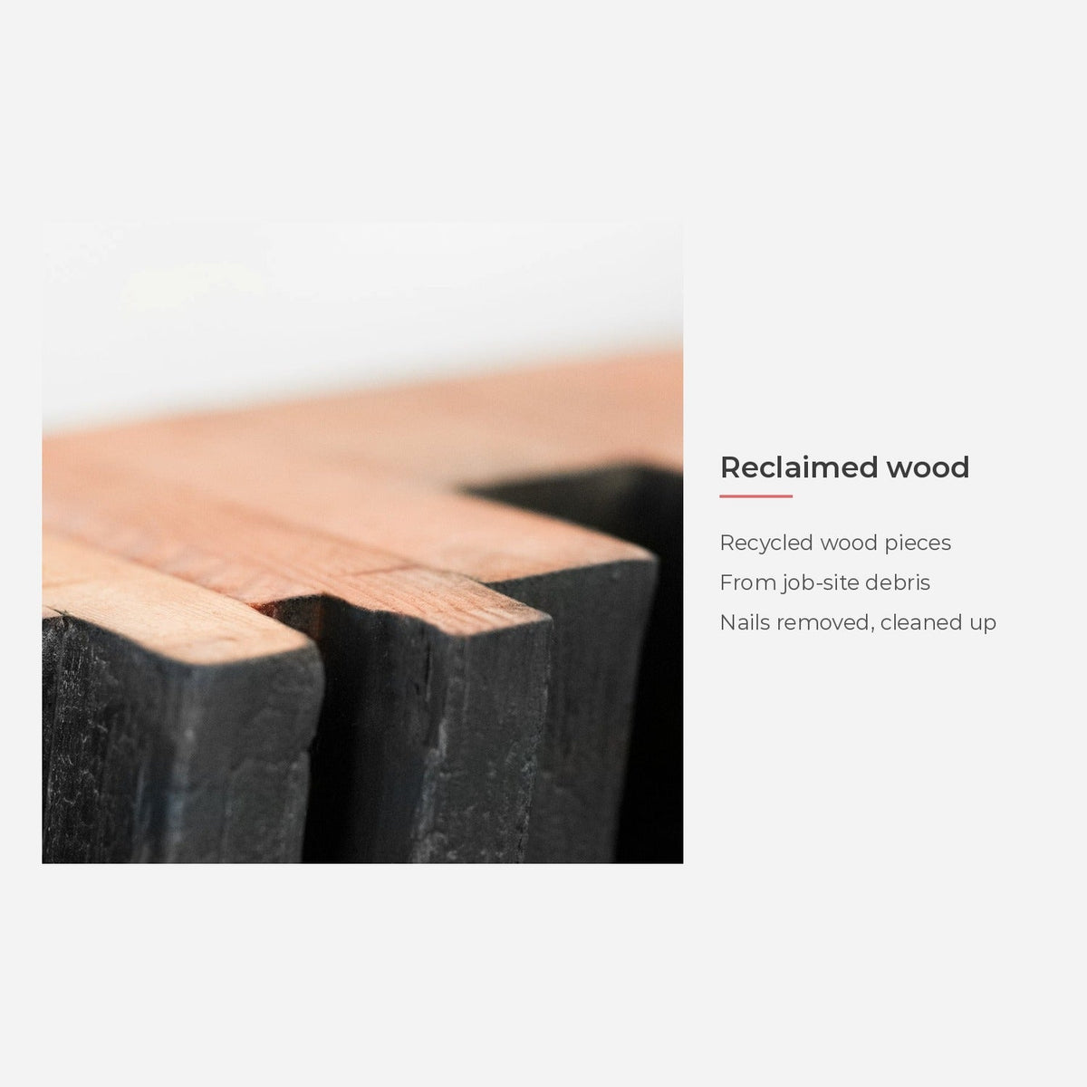 Recycled wood detail (feature callout)