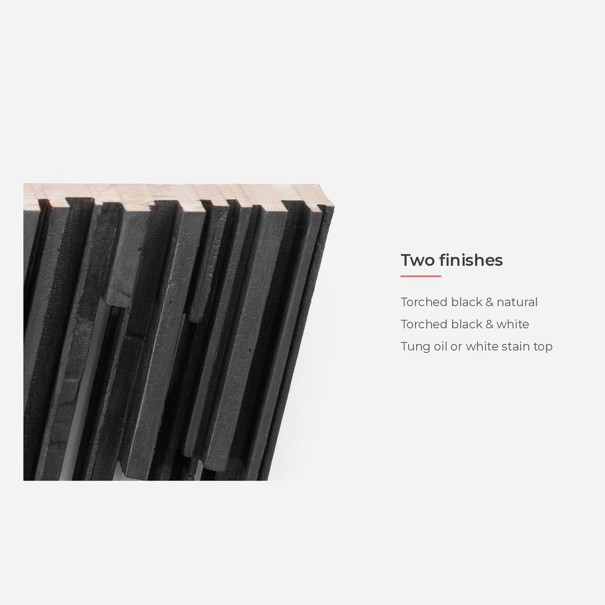 Two finish options detail (feature callout)