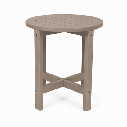 Full front view of the Verde Luxe HDPE Round Patio Accent Table.
