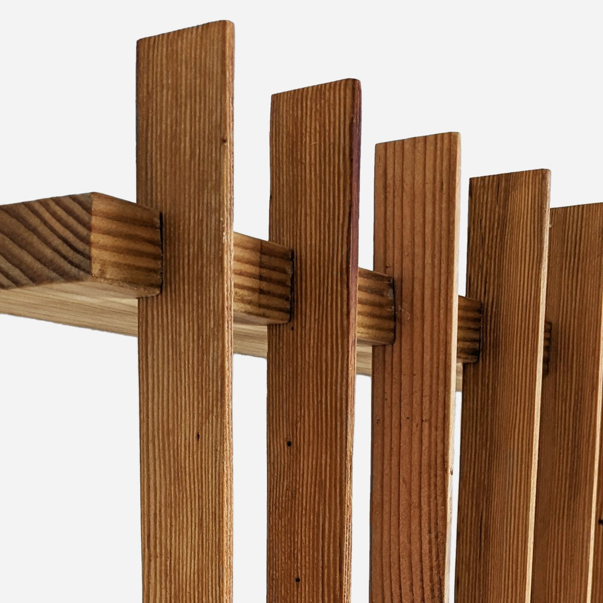 Vertical Wood Slat Wall Art, 48 Inch Floating Sculpture