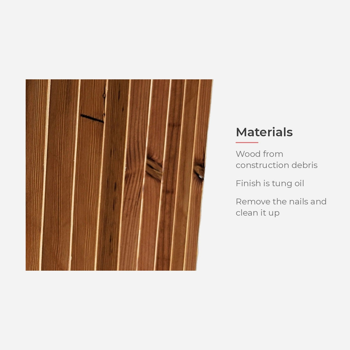 Vertical wood slat wall art 48 inch (feature callout)