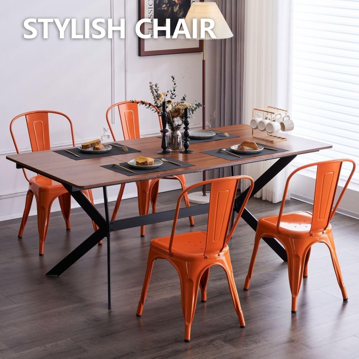 rust dining chairs set of 4