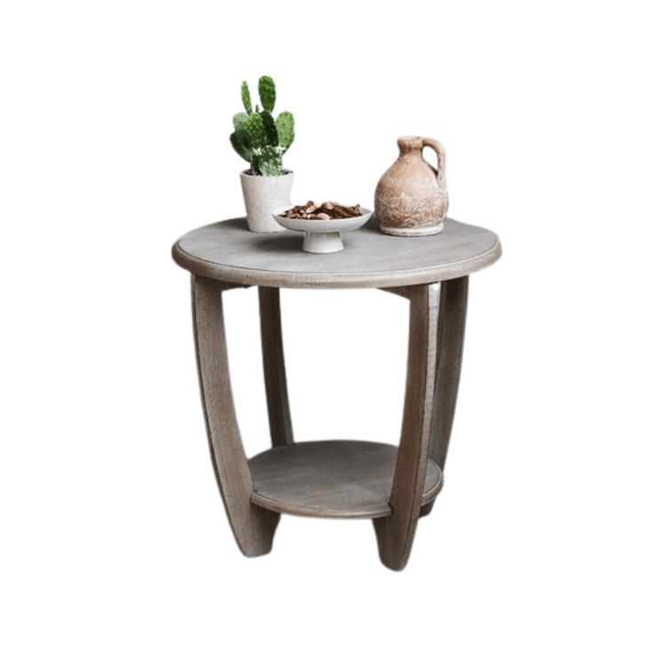 View of Vintage Coffee Table End Table With Storage Shelf