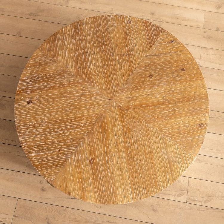 Vintage Wood Coffee Table Splicing Circular view