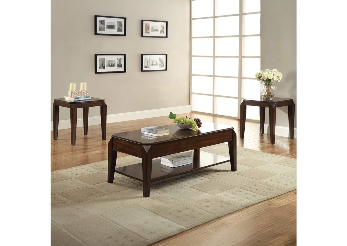 Walnut solid wood lift-top coffee table with a polished finish and sturdy frame on a clean #f3f3f3 background.