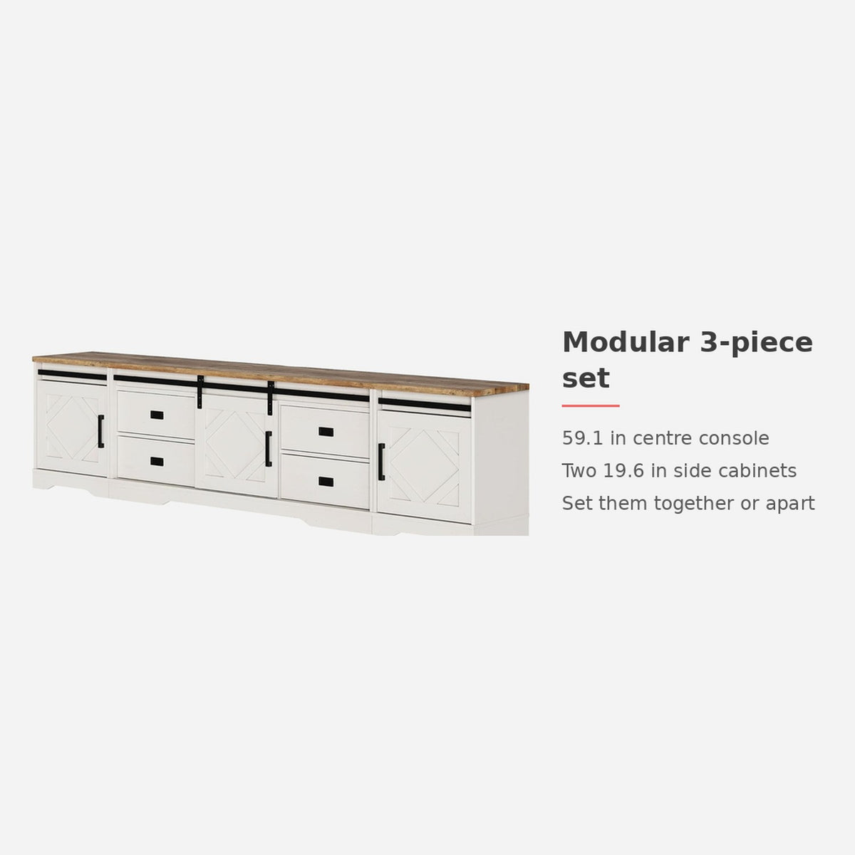 Spec card: modular three-piece set