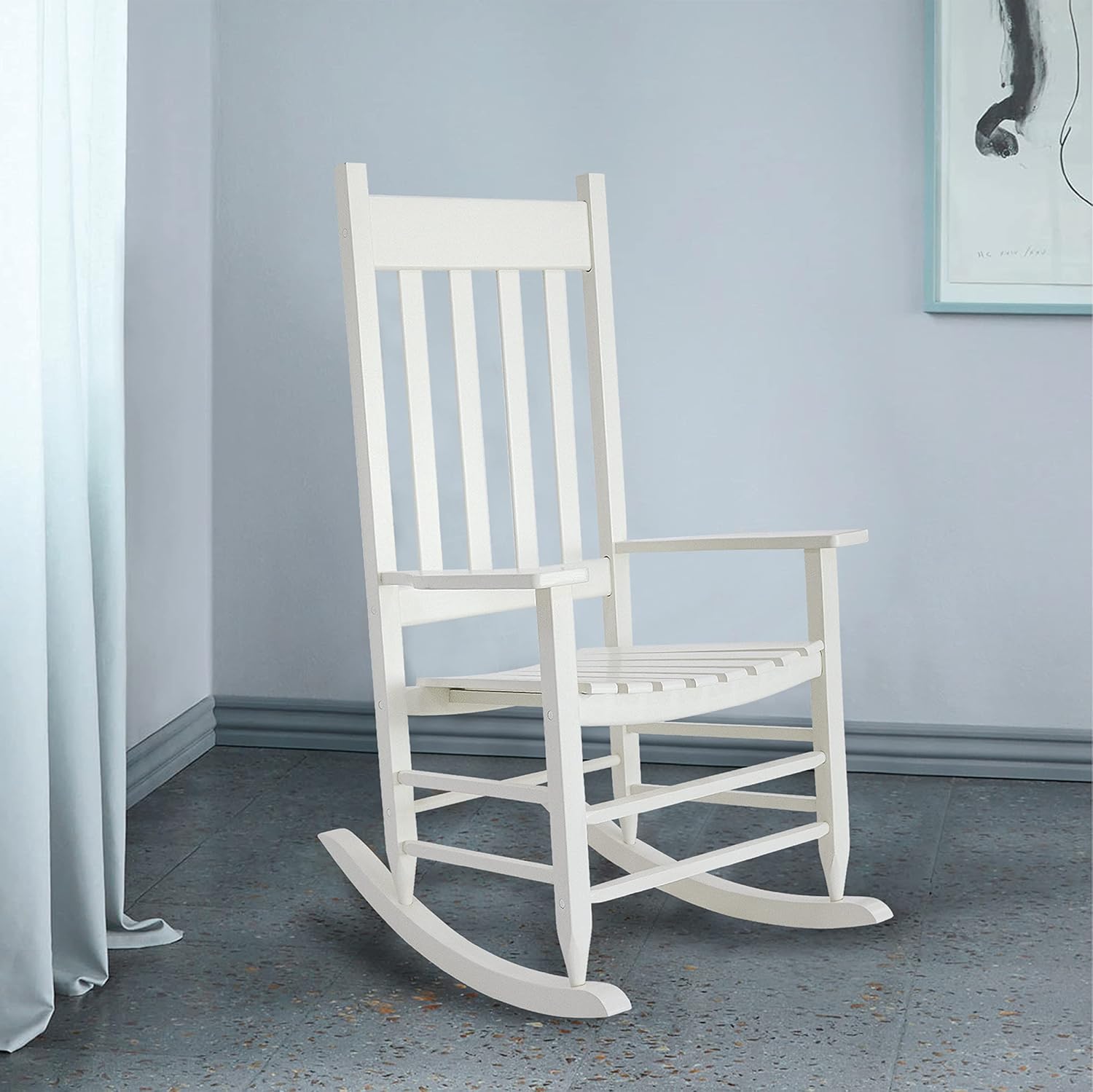 White Garden Chairs Classic Wood Rocker 