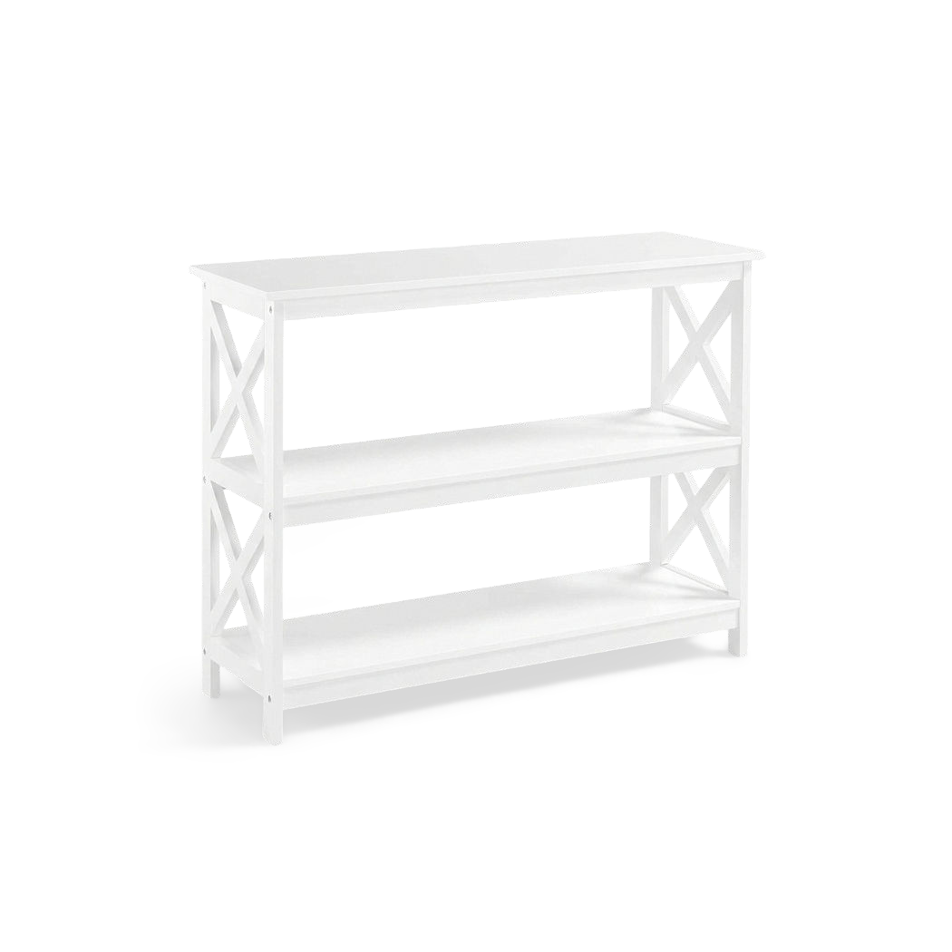 white three tier console table