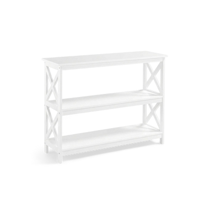white three tier console table