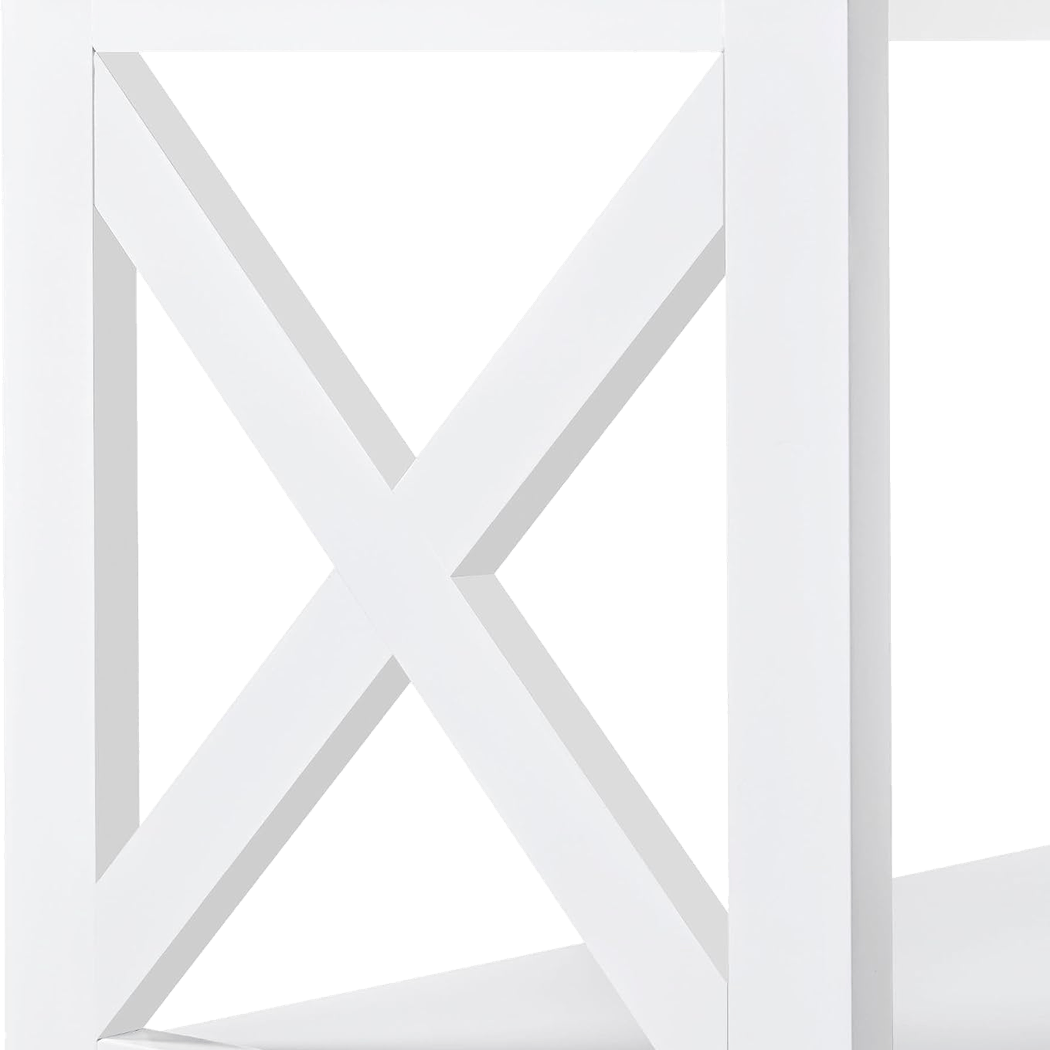 Close-up of the X-shaped side brace with its four open gaps (close-up detail)