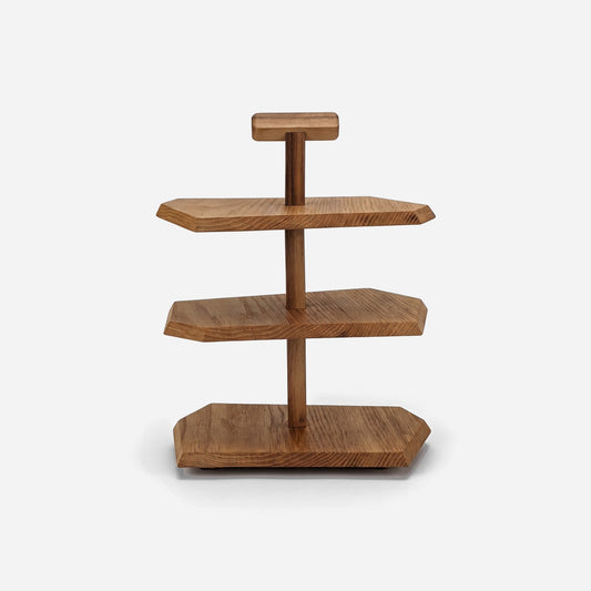wood tiered serving stand