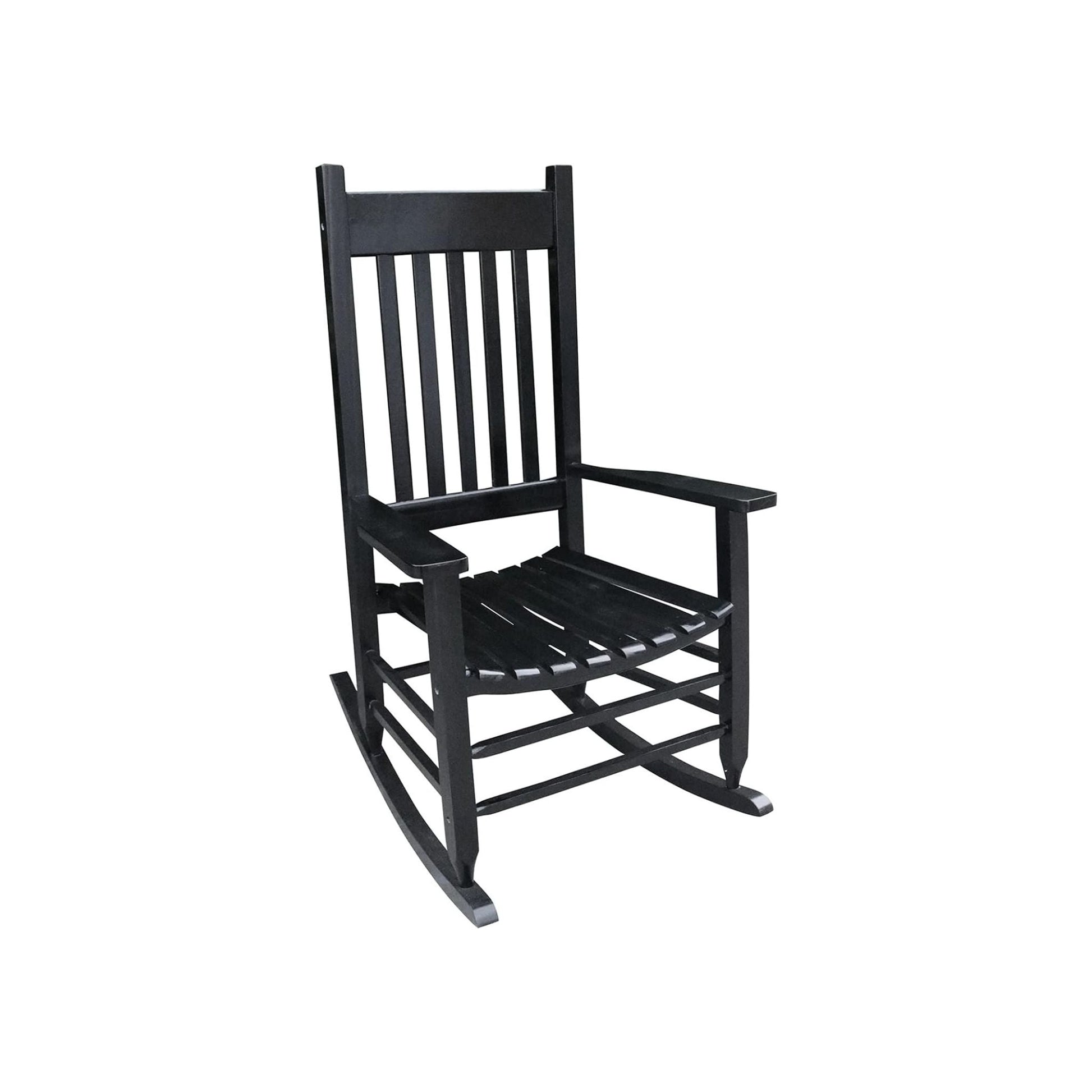Wooden Rocking Chair Outside With Ergonomic Design