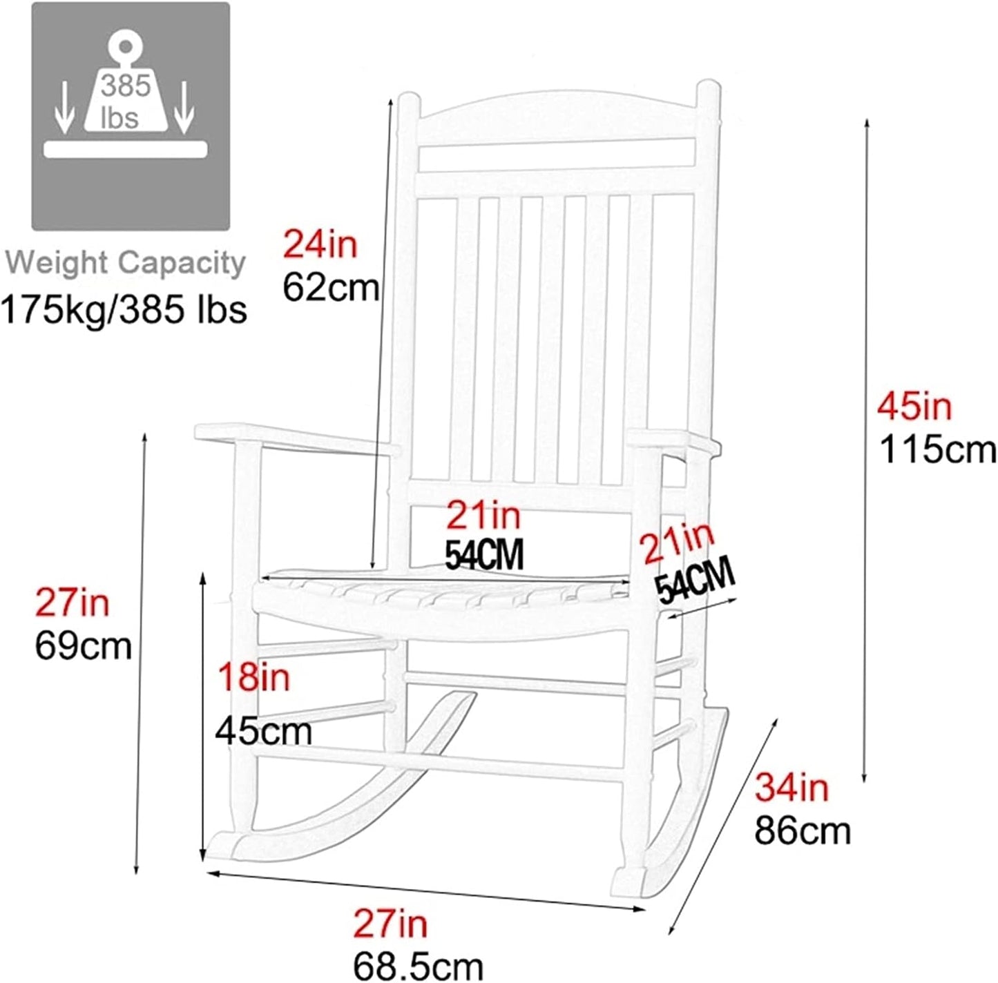 Wooden Rocking Chair With Ergonomic Design features 